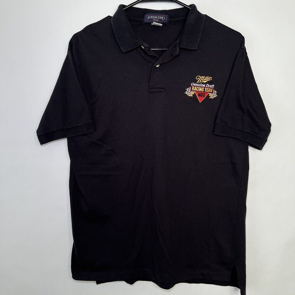 Vintage Miller Genuine Draft Racing Team Polo Shirt Mens Size Medium Norman Todd